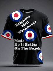 Unisex UK Mod Music Lover Printed T-shirt