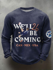 Men's UK Football Lover Scotland We'll Be Coming 2026 Printed Waffle Tops