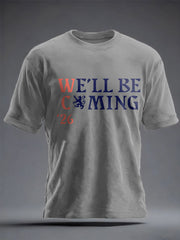 Unisex UK Football Lover Scotland We'll Be Coming 2026 Printed T-shirt