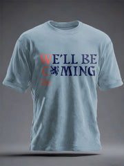 Unisex UK Football Lover Scotland We'll Be Coming 2026 Printed T-shirt