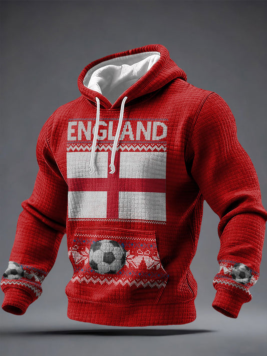 Men's ’UK Football Lover Christmas Printed Hoodie