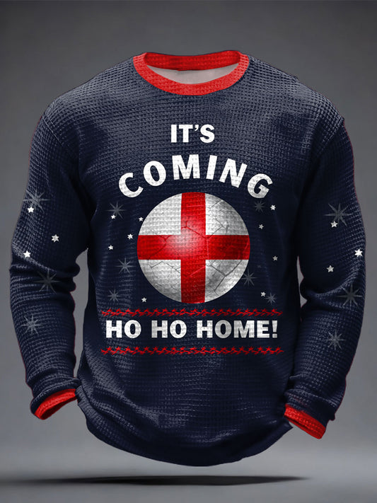 Men's ’UK Football Lover Christmas Printed Waffle Tops