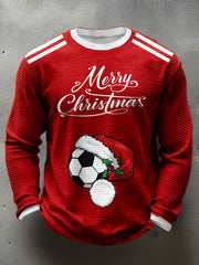 Men's ’UK Football Lover Christmas Printed Waffle Tops