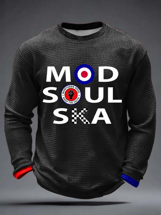 Men's  UK Music Northern Soul Lover Waffle Long Sleeve T-Shirt