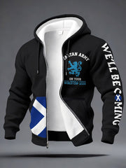 Men's UK Football Lover Scotland We'll Be Coming 2026 Printed Hooded-Coat