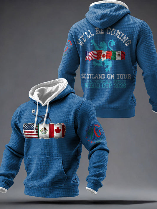 Men's UK Football Lover Scotland We'll Be Coming 2026 Printed Hoodie