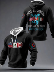 Men's UK Football Lover Scotland We'll Be Coming 2026 Printed Hoodie