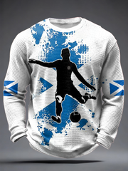 Men's UK Football Lover Scotland Waffle Long Sleeve T-Shirt