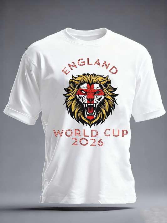 Men's UK Football Lover England 2026 Printed imitation cotton short-sleeved T-shirt
