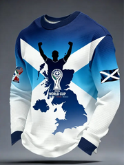 Men's UK Football Lover Scotland We'll Be Coming 2026 Printed Waffle Sweatshirt