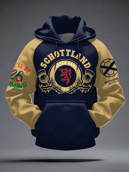 Unisex UK Scotland Football Lover We'll Be Coming 2026 Printed Hoodie
