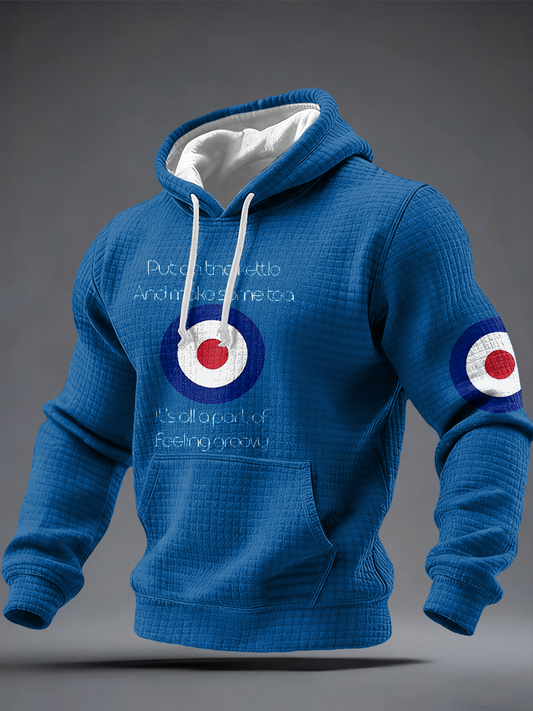 Men's UK Mods Music Lover Checkered Cotton Hoodie