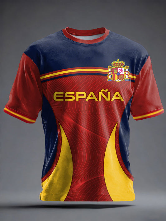 Unisex Spain Football Lover Printed T-shirt