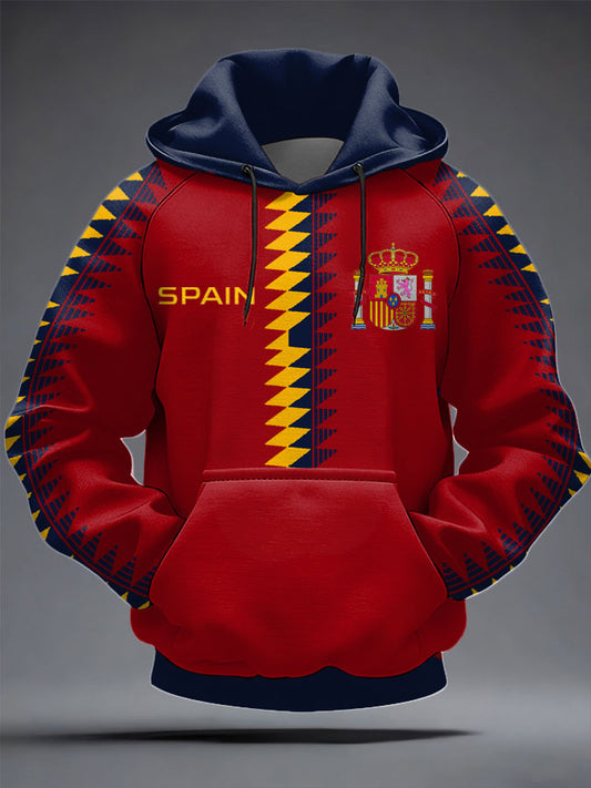 Unisex Spain Football Lover Printed Hoodie