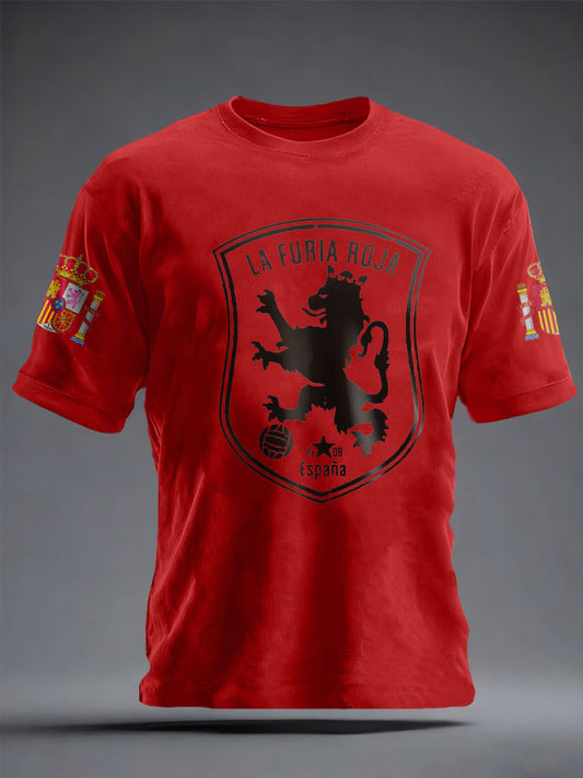 Unisex Spain Football Lover Printed T-shirt