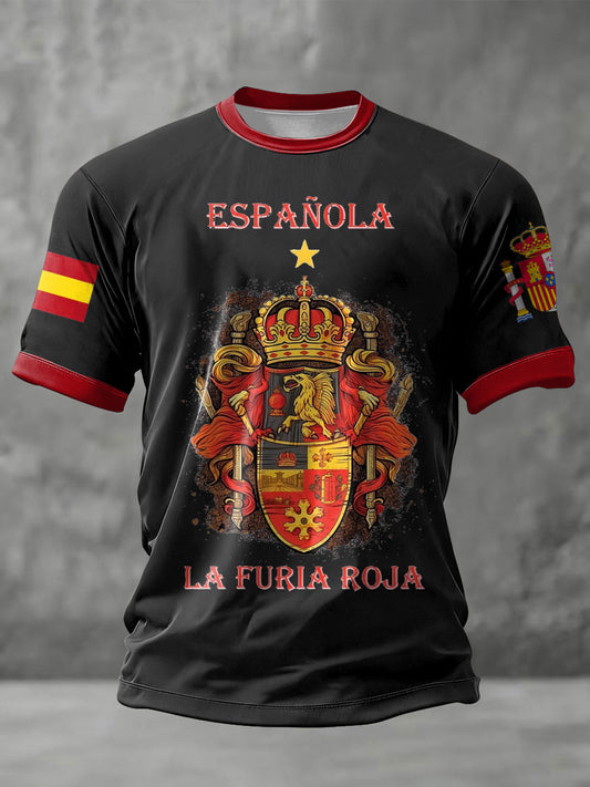 Unisex Spain Football Lover Printed T-shirt