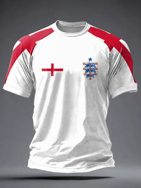 Men's UK Football Lover England  2026 Printed short sleeve t-shirt