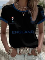 Women's UK Football Lover England  2026 Printed short-sleeved T-shirt