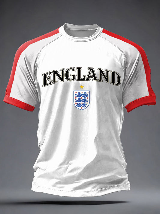 Men's UK Football Lover England  2026 Printed short sleeve t-shirt