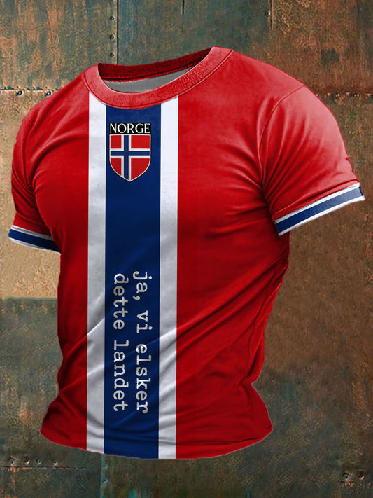 Men's Norway Football Lover Printed T-shirt