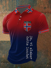 Men's Norway Football Lover Printed Casual Tops