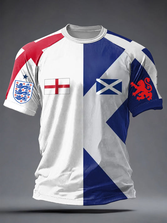 Men's UK Football Lover Scotland England Printed short sleeve t-shirt