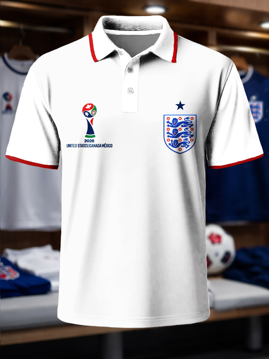 Men's UK Football Lover 2026 England Printed polo shirt