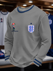 Men's UK Football Lover 2026 England Printed Waffle Long Sleeve Tops