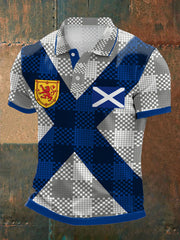 Men's Scotland Football Lover Tartan Army Printed Casual Tops