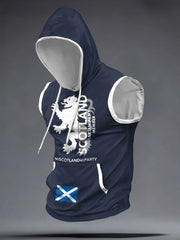 Men's Scotland Football Lover Tartan Army Printed Hooded Tank Tops