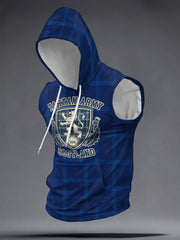 Men's Scotland Football Lover Tartan Army Printed Hooded Tank Tops