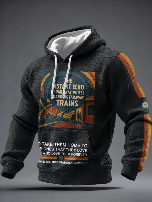 Men's UK Mods Music Lover Checkered Cotton Hoodie