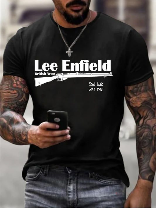 Men's The Lee-Enfield Rifle Imitation Cotton Short-Sleeved T-Shirt