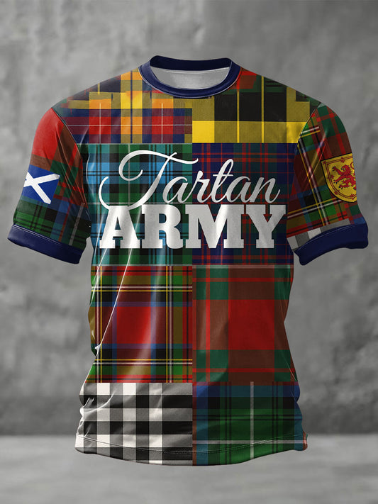 Men's Scotland Football Lover Tartan Army Printed T-shirt