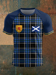 Men's Scotland Football Lover Tartan Army Printed T-shirt