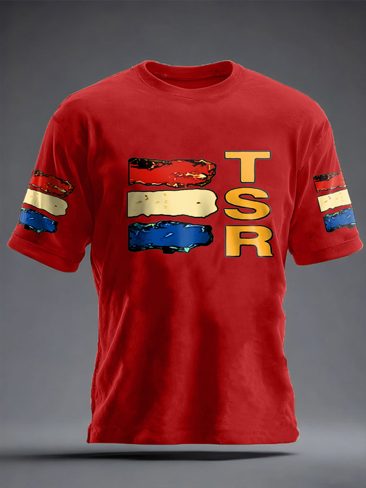 Men's  Lemon Roses Music Lover Printed imitation cotton short-sleeved T-shirt