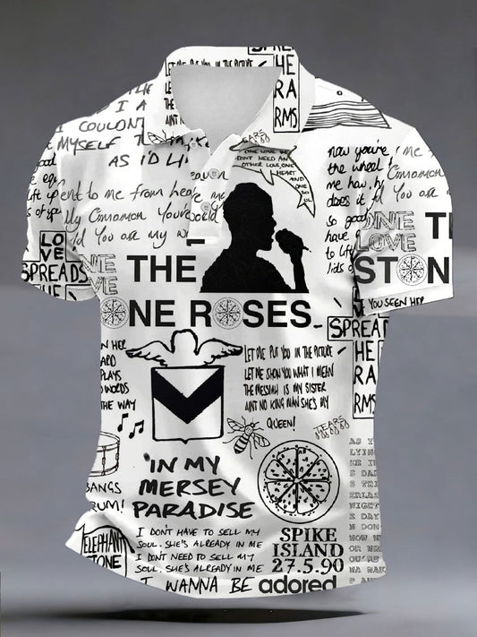 Men's  Lemon Roses Music Lover Printed polo shirt