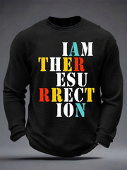 Men's  Lemon Roses Music Lover Printed Waffle Long Sleeve T-Shirt