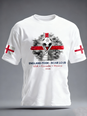 Men's UK Football Lover England  2026 Printed imitation cotton short-sleeved T-shirt