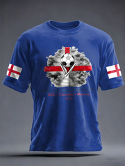 Men's UK Football Lover England  2026 Printed imitation cotton short-sleeved T-shirt