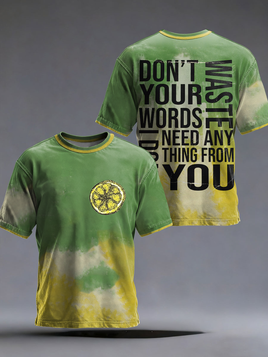 Men's Lemon Roses Music Lover Printed short sleeves t-shirt