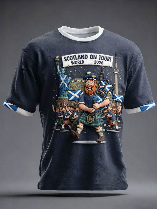 Unisex Scotland Football Lover Tartan Army Printed T-shirt