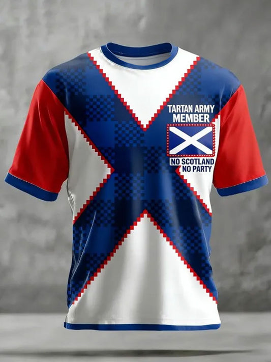 Unisex Scotland Football Lover Tartan Army Printed T-shirt