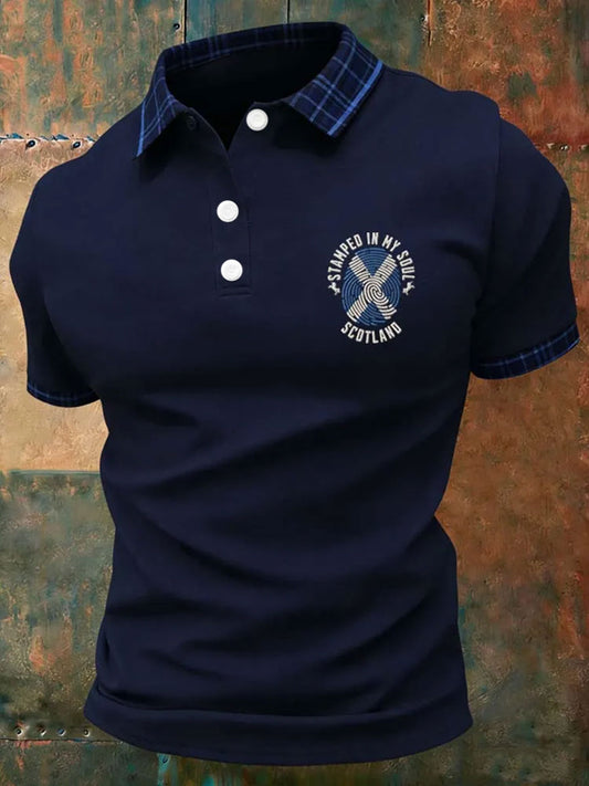 Men's Scotland Football Lover Tartan Army Printed Casual Tops