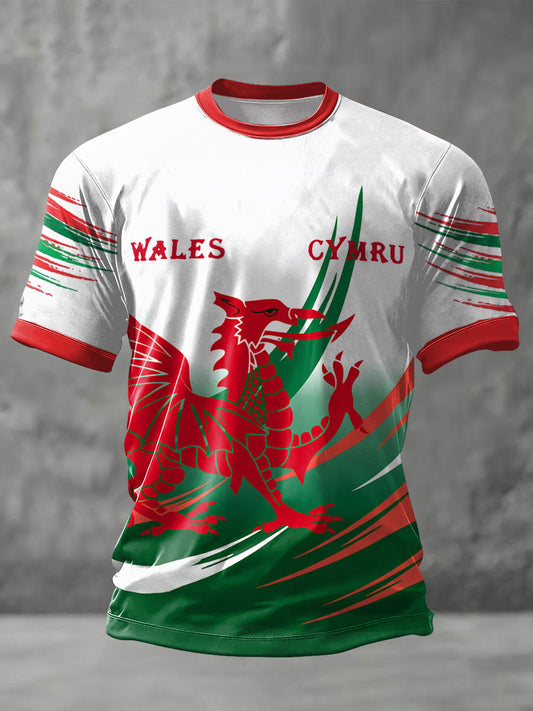 Men's Wales Rugby Lover CYMRU Print T-shirt