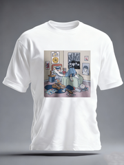 Men's Lemon Roses Music Lover Printed imitation cotton short-sleeved T-shirt