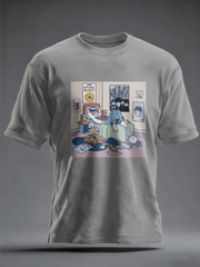 Men's Lemon Roses Music Lover Printed imitation cotton short-sleeved T-shirt