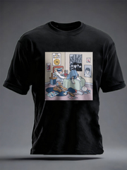 Men's Lemon Roses Music Lover Printed imitation cotton short-sleeved T-shirt