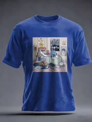 Men's Lemon Roses Music Lover Printed imitation cotton short-sleeved T-shirt