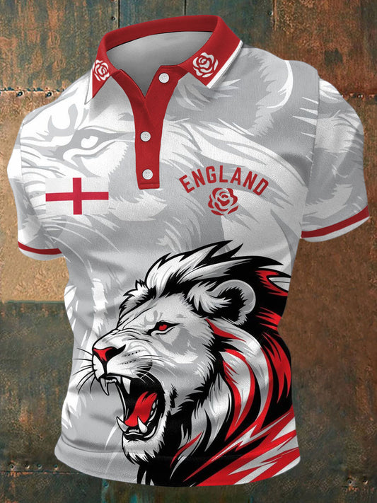 Men's England Rugby Lover Printed Casual Tops